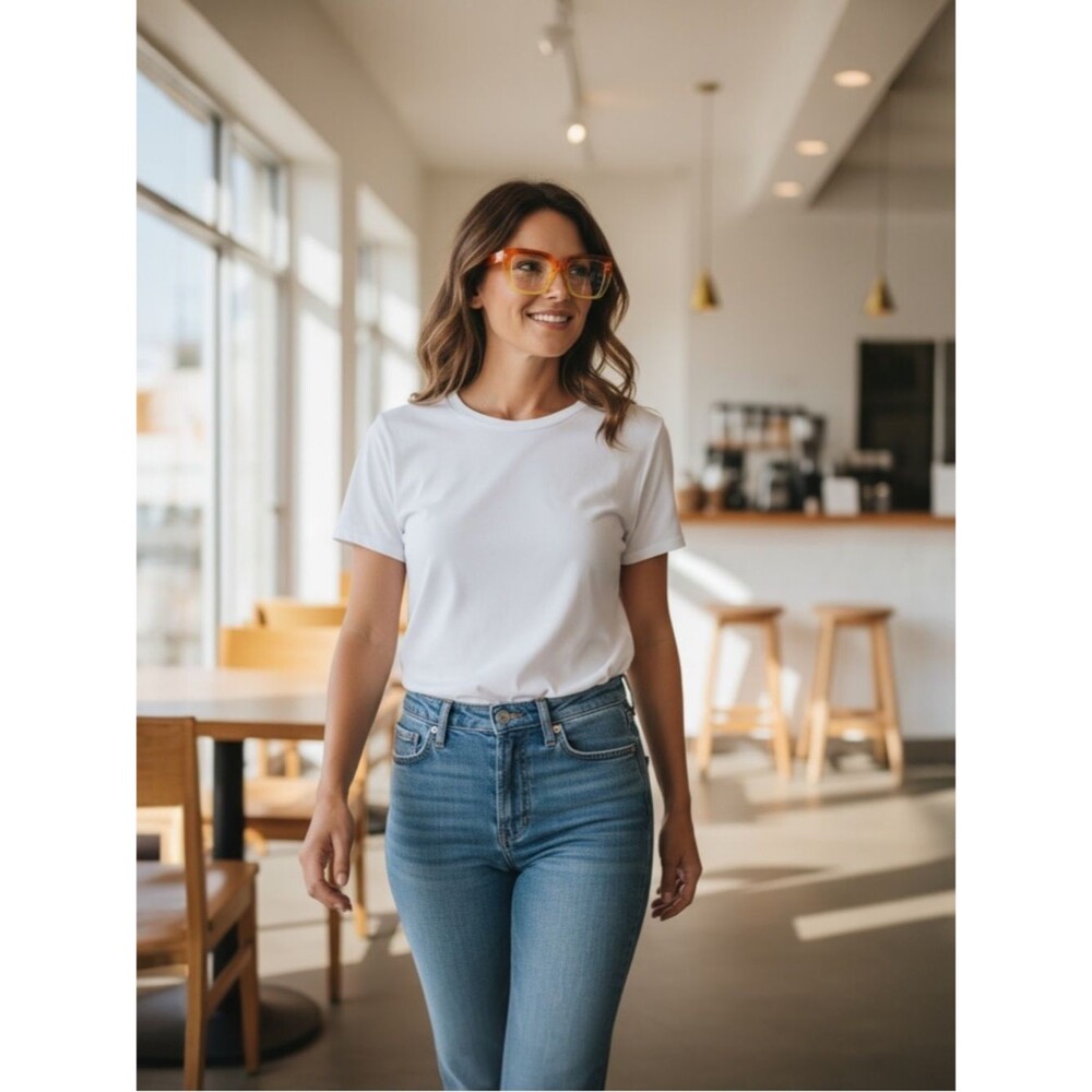 Yellow and Orange Ombre Square Glasses